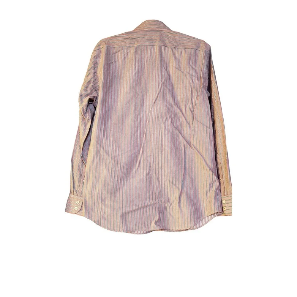 Banana Republic Shirt Non Iron Slim‎ Fit Men's M 15-15.5 Striped Red Office